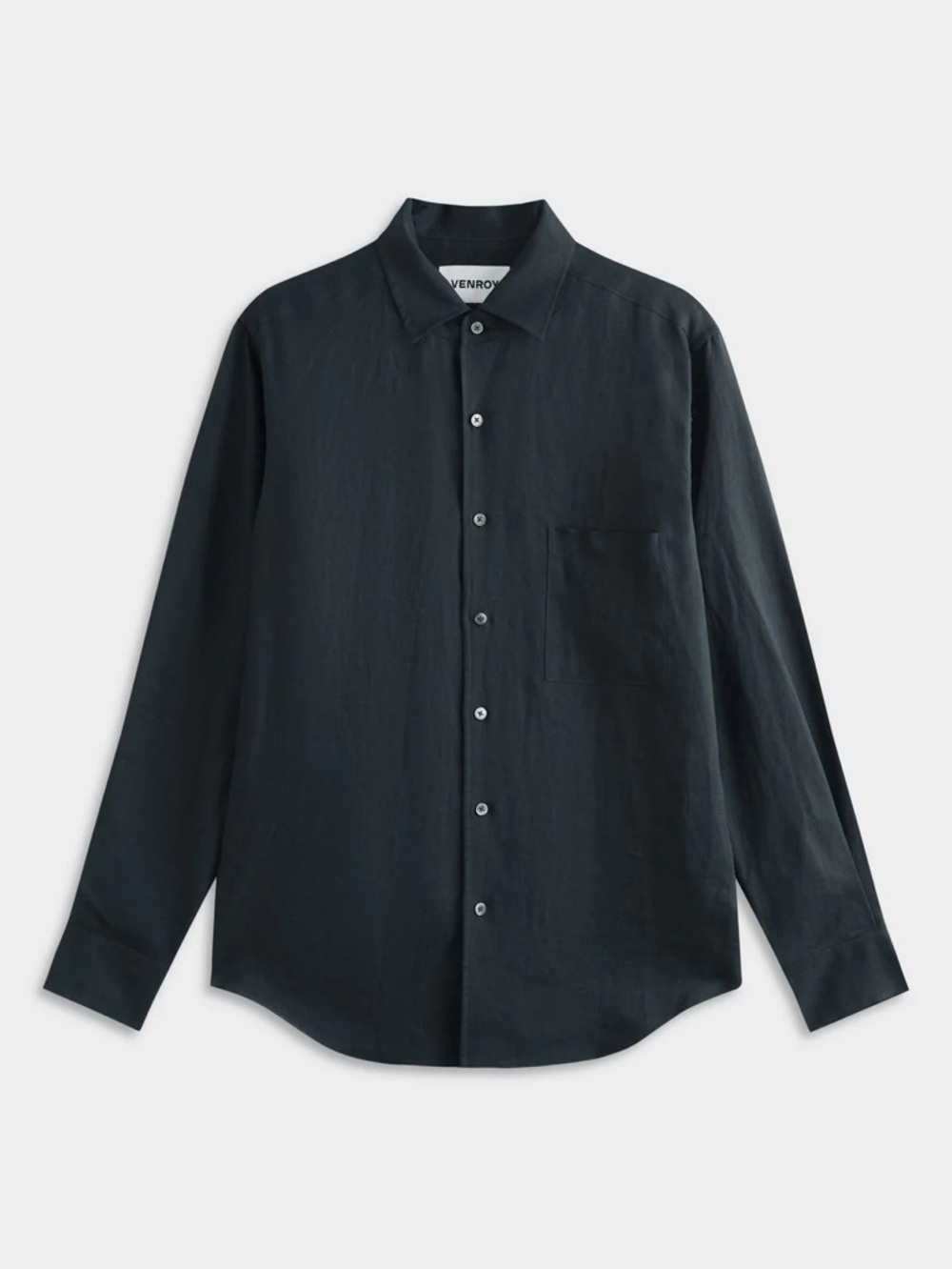 Venroy Relaxed Linen Shirt M Black